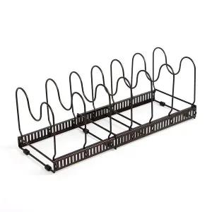 프라이팬 정리대 길이조절 철제 선반 트레이