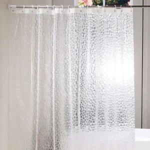 샤워커튼 180x180cm 화이트 대형 커튼봉 방수 반투명