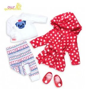 오지돌스 가운세트 레드도트 잠옷