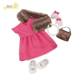 도트드레스 인형 오지돌스 세트 폴카