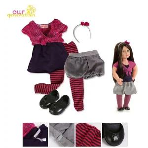 그레이 스커트 핑크 숏가디건 오지돌스