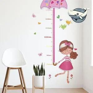 어린이집 키측정 스티커 귀여운 우산소녀 디자인
