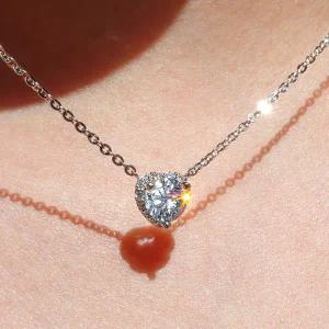 [샤밍주얼리]1캐럿 천연 다이아 목걸이 우신 GIA 하트 헤일로 프로포즈 결혼 기념일 선물 일체형