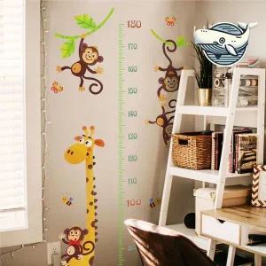 아이 어린이집 키재기 스티커 기린 몽키 디자인