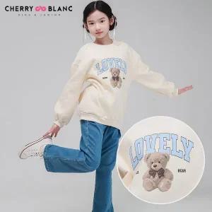 [보리보리/체리블랑]체리블랑 베어기모맨투맨 키즈,주니어