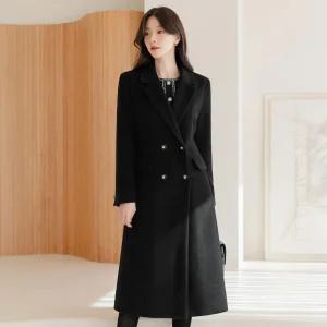 [시크라인] (~XXL까지) 오베트 더블버튼 롱 코트 겨울 울혼방 하객룩 오피스룩 모임룩 격식룩 연말룩 빅사이즈