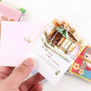 미니카드 10개 메세지 축하 감사 어린이집 유치원 군대 군인 편지봉투 편지세트 훈련소