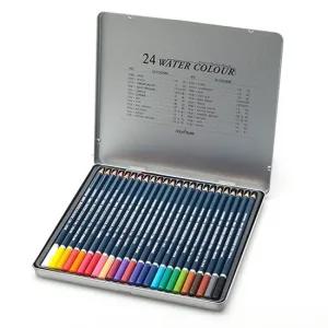 문화 수채 색연필 24색 틴케이스 수채색연필 연필색연필 미술용품 학용품