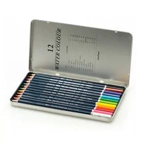 문화 수채 색연필 12색 틴케이스 수채색연필 연필색연필 미술용품 학용품