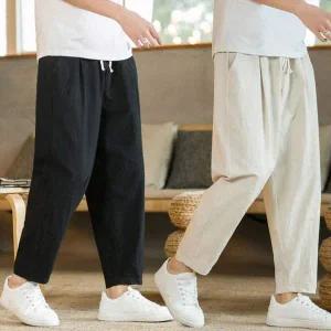 남성 여름바지 허리밴딩 린넨 팬츠
