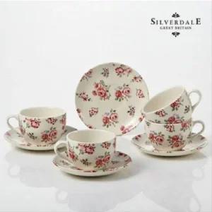실버데일 핑크로즈 4인 커피잔세트 티컵세트 티잔세트 찻잔세트 커피잔세트 100946