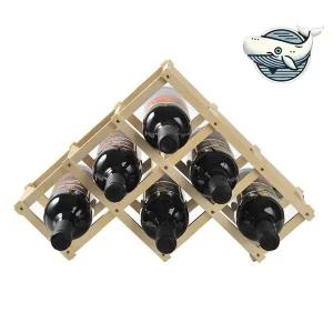 접이식 6구 와인 거치대 원목 우드 양조장