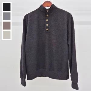 남자 간절기 하프넥 버튼 긴팔 맨투맨 니트 5C-KN-Q111-검정