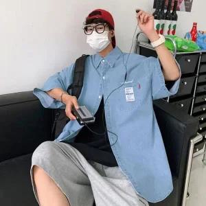 봄 여름 데일리 아이템 남자 데님 남방 반팔셔츠