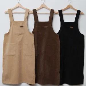 [하프클럽/]여성 큰주머니 서스펜더 롱가을 골덴 원피스