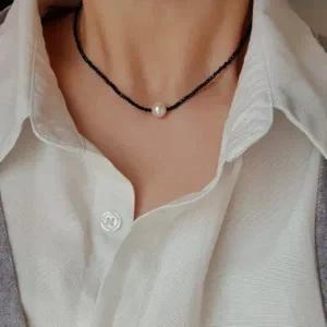 [신세계라이브쇼핑][옷자락] 여성 비즈 진주 큐빅 실버볼 패션 목걸이