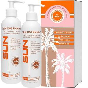 기시 로션 8온스 바이 2팩 무취 페이스 태닝 스킨 무독성 셀프 미디엄 라이트 페어 로션 오버나이트 태양 바디 실험실