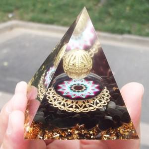 오르고나이트 피라미드 치유 에너지 메타트론 오르곤 천연 크리스탈 요가 스파, 행운의 수집 포춘 선물 공