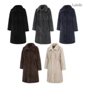 [라벨르] FAUX 세이블 호리젠탈 롱 코트_LB008JK