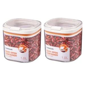 락앤락 이지오픈 보관 용기 견과류 면 정사각 1L 2P