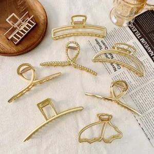 무광 메탈 꼬임 빅사이즈 반머리 올림머리 집게핀