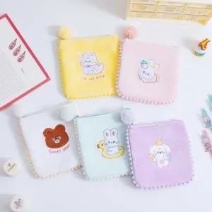 벨벳 사각 자수 생리대 화장품 미니 파우치 DD-11897