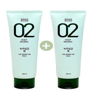[STRONG ROCKET] 1+1 아모스 녹차실감 팩 250ml 두피 모발 케어 팩(AD)