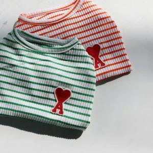 코코아허니 하트뿅 단가라 골지티강아지셔츠 애완견옷 의류 강아지 애견 패션 반려견 라티 강아지라 스트라