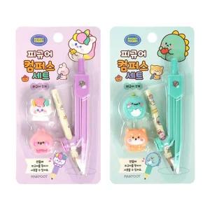 쪼꼬미친구들 피규어 컴퍼스세트 10개학생 콤퍼스 문구용 학습용 제도용 교육용