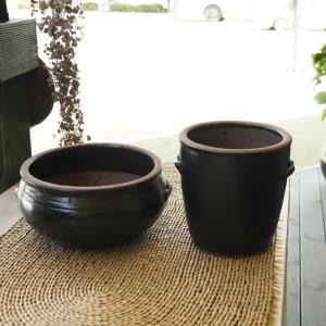 무공해 옹기화분 둥근모양 다육이 도자기화분 수공예 예쁜 이화분 미니