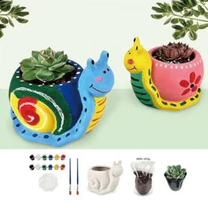 다육식물 달팽이화분 꾸미기세트이미니 꽃화분 소품 책상용 인테리어 선물 홈가든 이화분