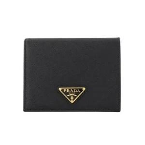 여성 사피아노 트라이앵글 코인 로고 반지갑 블랙 1MV204 QHH F0002