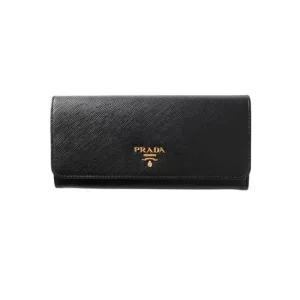 25FW 사피아노 금장로고 장지갑 블랙 1MH132 QWA F0002