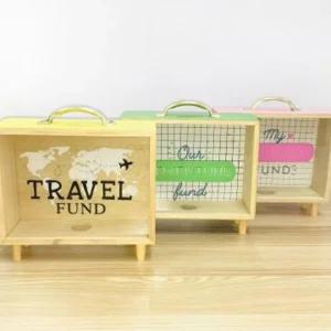 루미뉴 투명 나무 인테리어 저금통예쁜 디자인 휴대용 미니 금고 북유럽 특이한 지폐 우드 원목