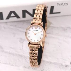 알마니 AR11203 러블리 데일리 미니멀사이즈 화이트 자개 여자 메탈 시계 c