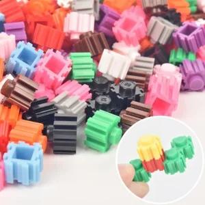 8mm 디폼블럭 15색 세트 약 200개입 어린이집교구 어린이집블럭 유치원블럭