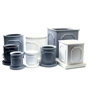 모던 도기 몰딩 화분 사각 14x15cm베란다 집화분 예쁜 식물 선물 장식 디자인 꾸미기 정원 도자기 인테리어