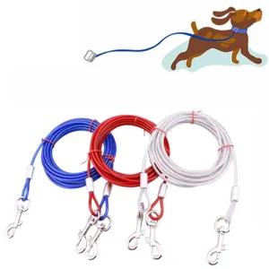 튼튼한 대형견 와이어 리드줄 6mm 5m 목줄 산책용품애 강아지 개줄 강아지목 스텐 외출용 리드 PVC코팅