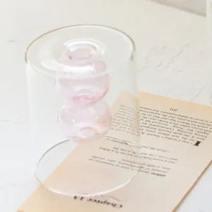 벨라 버블 이중유리 화병 (6type) (2단(핑크))장식 화병꽃 소품 글라스 글라스병 투명병 꽃병 유리병