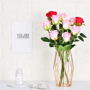 골드와이어 화병 S 샴페인조화 꽃병 인테리어 오브제 유리 소품