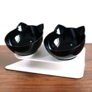 힐링타임 고양이 더블식기 블랙 NH-367반려동물 사료그릇 물그릇 밥그릇