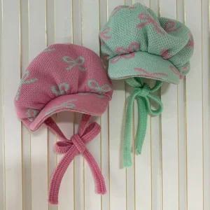 코코아허니 91DF4 리본 니트 호박 모자애완견 강아지산책용 산책용 애견 반려 강아지용