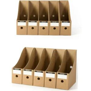 서류꽂이 종이 파일박스 5매 세트 정리 사무용품 학생 홈오피스 문서보관함 정리함 A4