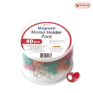 자석 메모 홀더팩 40개입보드마그넷 게시판 메모판 칠판 홀더 장구