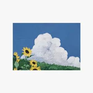 유화 포스터 패브릭 해바라기 S 대형벽장식 꾸미기 인테리어 빈티지 레트로 가랜드 가리개