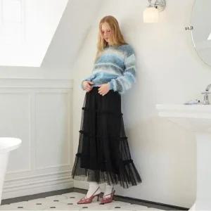 [갤러리아] [BLUE LABEL] 로맨틱티어드 밴딩 롱스커트 ER4OSK01