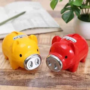 2p 빨간돼지저금통 소품장식 돼지저금통소 미니저금통 돼지저금통소 심플저금통 귀여운저금통