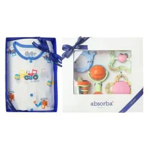 [갤러리아] (압소바출산,백일,돌,유아내의세트)뛰뛰내의+5종딸랑이세트(A1A-10389SET)