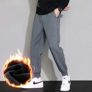 트레이닝 방한 바지 스타일 융털 보아털 방한 팬츠 남