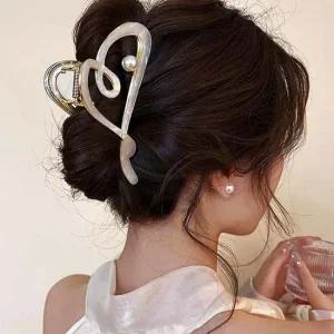 집게핀 집게 핀 펀칭 하트 진주 집게핀 헤어집게 여성헤어핀 헤어집게핀 무료교환반품 무료반품교환